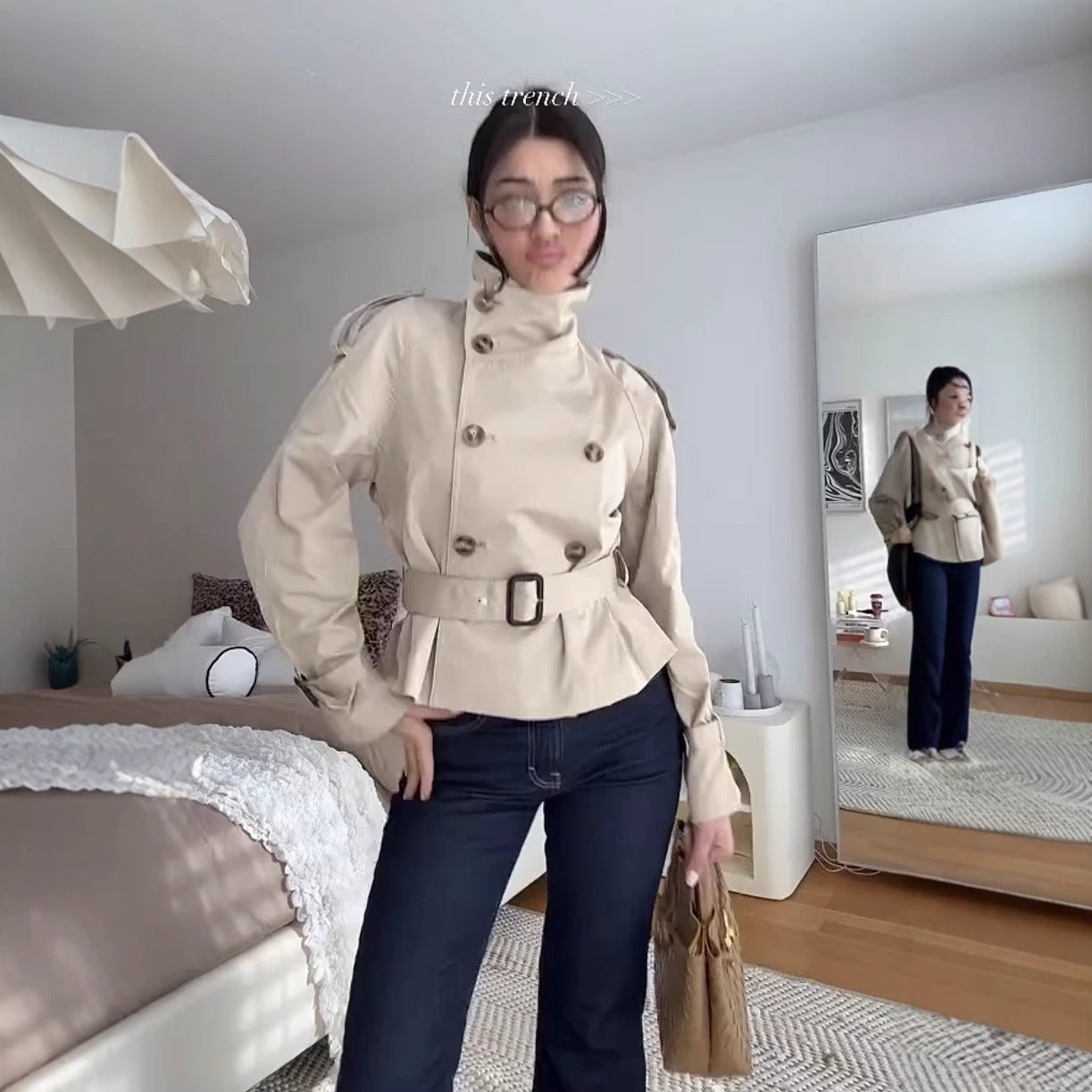 Women's Fashion Personalized Stand Collar Coat