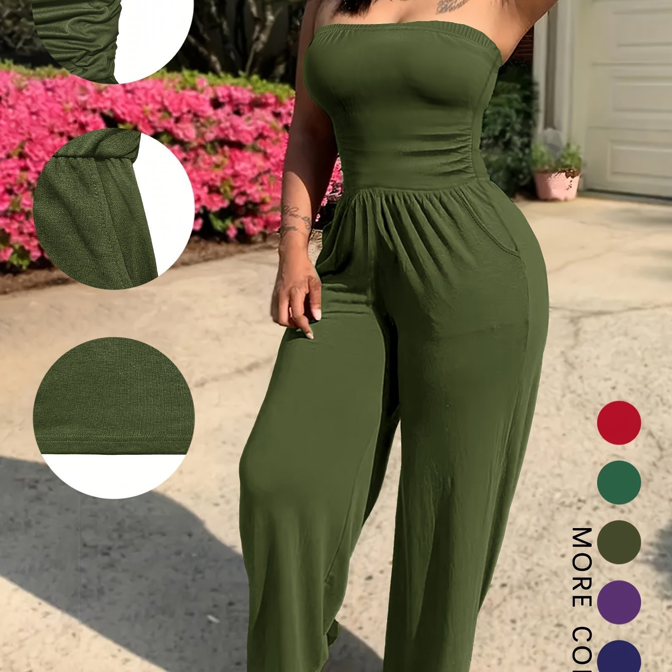 Strapless Without Belt Pockets One-piece Four Seasons Machine Washable