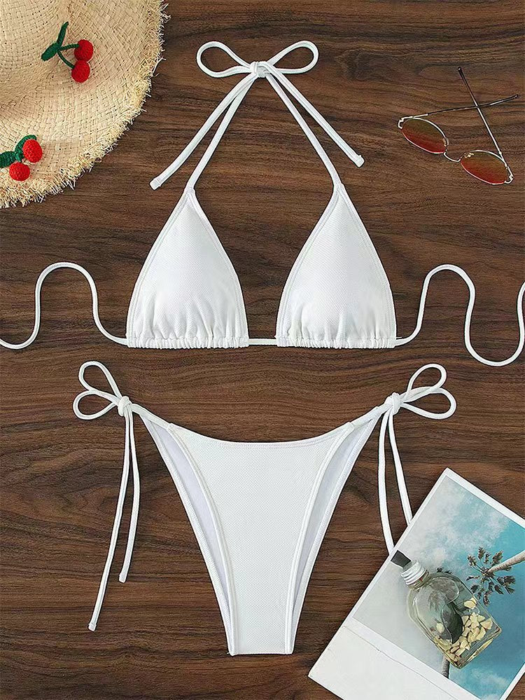 Sexy Hot Girl Halter Bikini Split Swimsuit