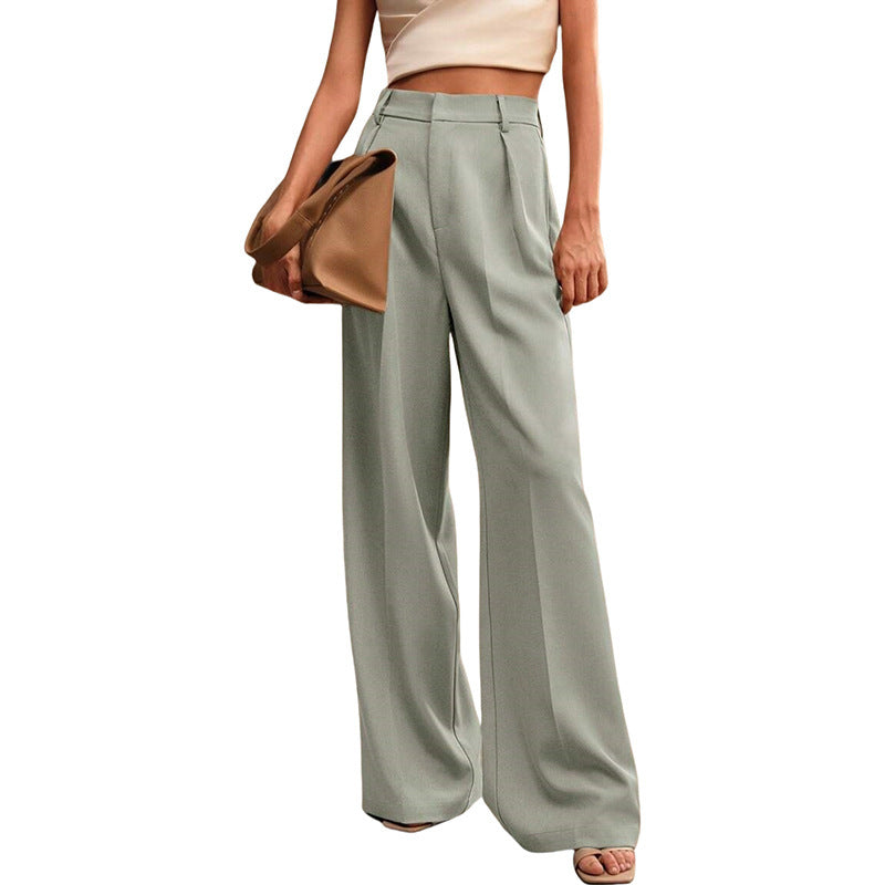Women's Casual Loose Straight Business Commute Wide Leg Pants