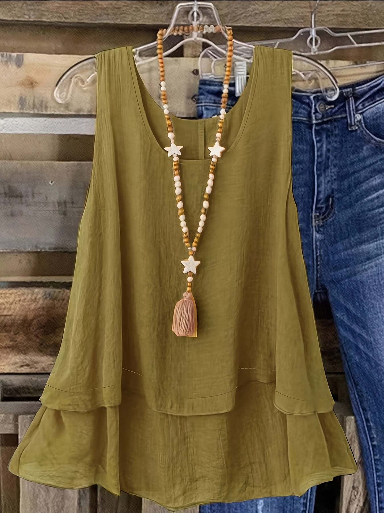 Self-pick-up Plus Size Women's Solid Colour Summer Sleeveless Shirt Casual Lightweight Tank Top  Only Self-pickup Is Supported