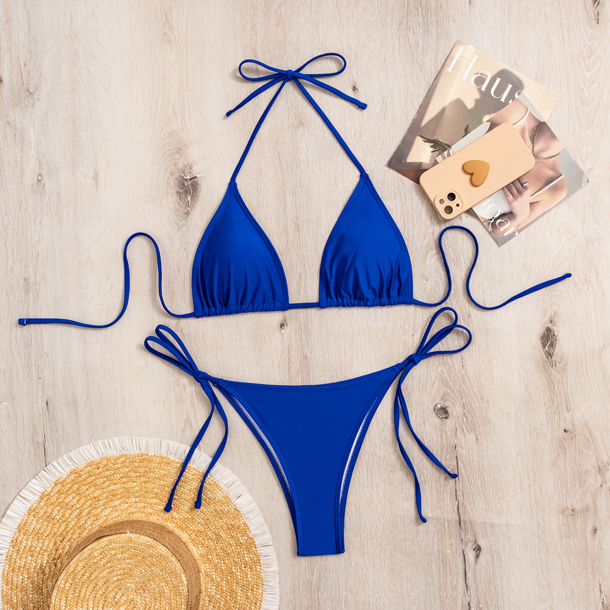 Sexy Hot Girl Halter Bikini Split Swimsuit