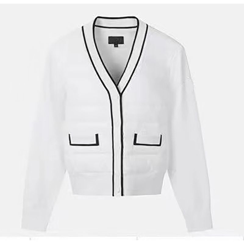 Black And White Simple Fashionable Knitted Coat