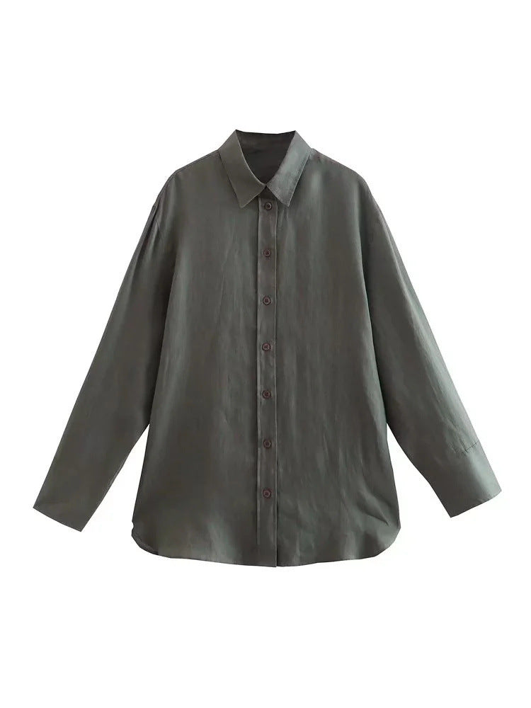 Women's Elegant Turtleneck Single Breasted Top