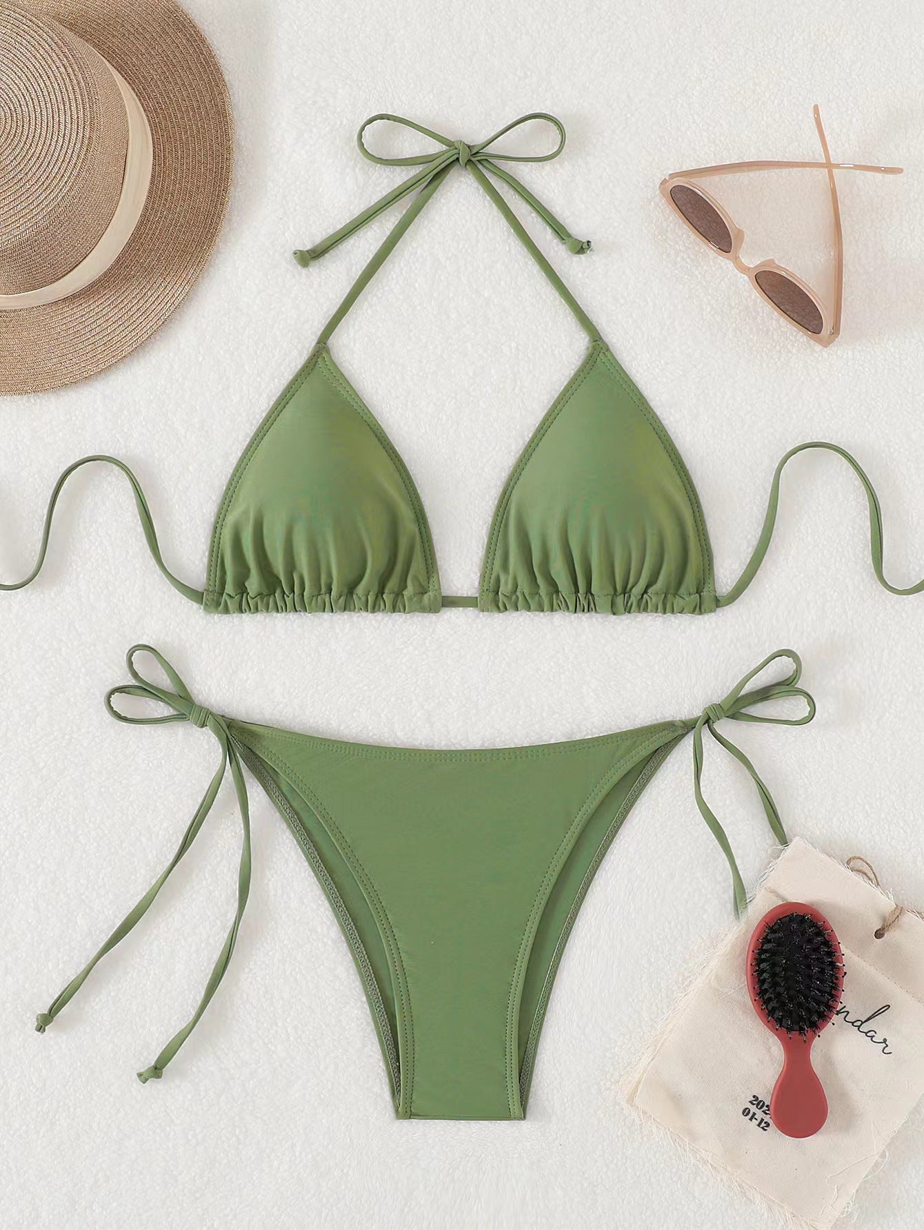 Sexy Hot Girl Halter Bikini Split Swimsuit