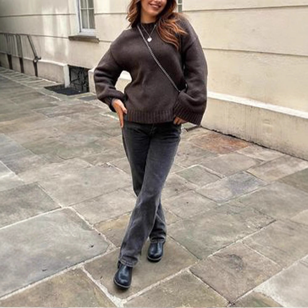 Long Sleeve Loose-fitting Versatile Loose Commute Style Sweater