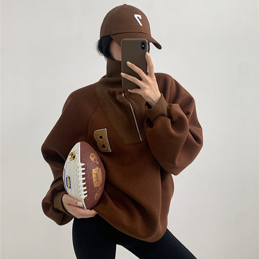 Retro Atmosphere Full Of American POLO Collar Top