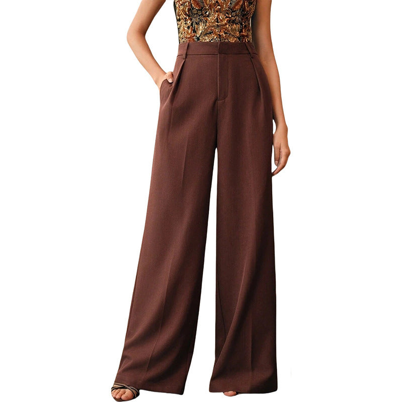 Women's Casual Loose Straight Business Commute Wide Leg Pants